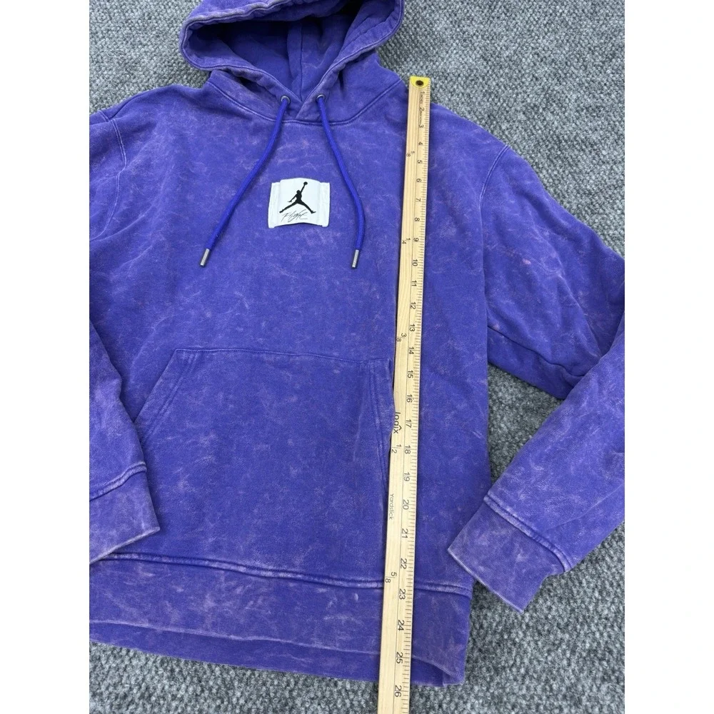Jordan Nike Flight Fleece Pullover Hoodie Men's S Purple Acid Wash French Terry